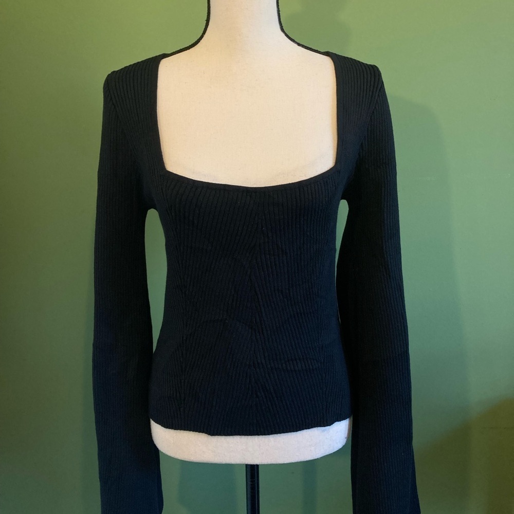 Hollister Ribbed Square Neck Sweater
